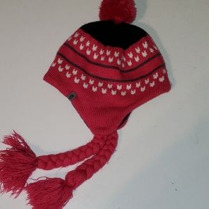 The North face pink girl's youth braided Winter hat